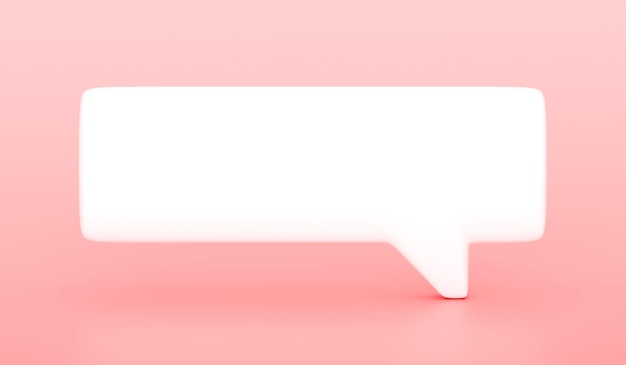 Foto diálogo de fala de bolha de mensagem de bate-papo 3d em branco isolado em fundo pastel de comunicação branca com ícone de modelo de conversa de caixa de texto ou balão de contato de conversa criativa e diálogo de sms de bate-papo vazio
