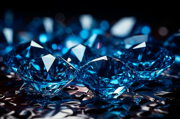 Diamant auf blauem Hintergrundgenerative KI