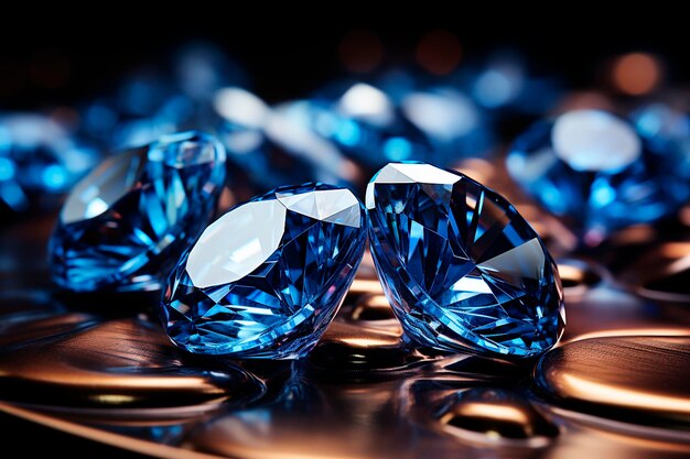 Diamant auf blauem Hintergrundgenerative KI