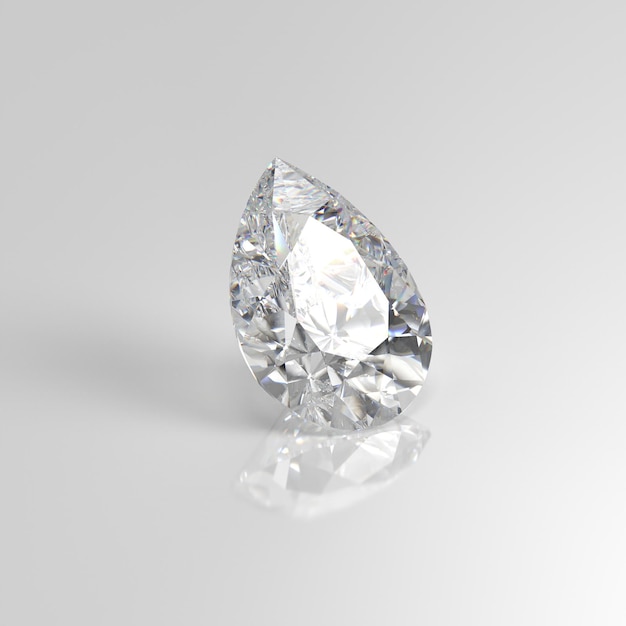 Diamant-Edelstein-Birnentropfen 3D-Rendering