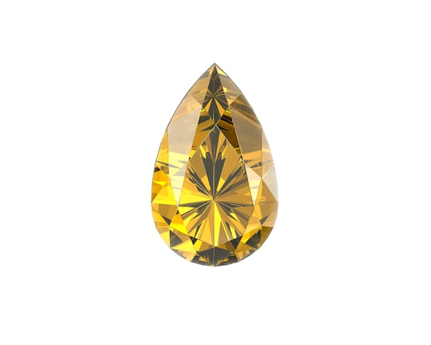 Diamante amarillo de alta calidad sobre un fondo blanco