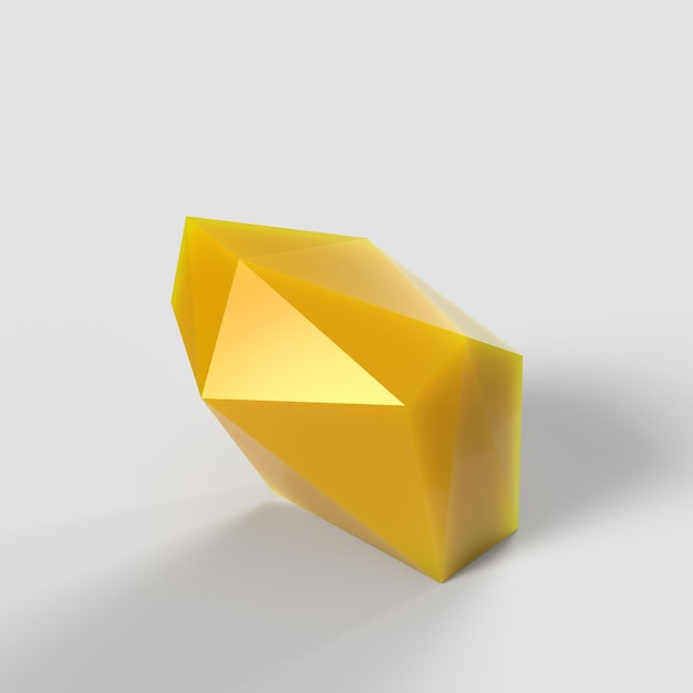 Un diamante amarillo está sobre un fondo blanco.