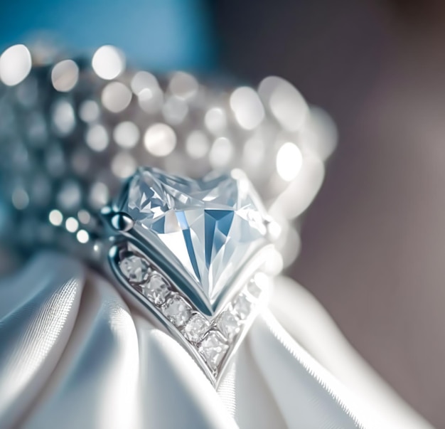 Foto diamante azul y diamantes blancos colección de diseño de joyas gema obra maestra lujosa piedra preciosa de zafiro exclusiva y exquisito joyero a medida de primer nivel zafiros cortados a medida ai generativo