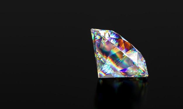 Un diamante de cristal reluciente sobre un fondo oscuro