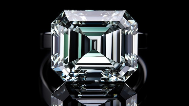 Diamante de corte esmeralda Uma peça impressionante de jóias de pedras preciosas brilhantes Perfeita para qualquer precioso