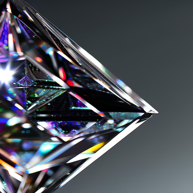 diamante na reflexão de cristal do lado esquerdo