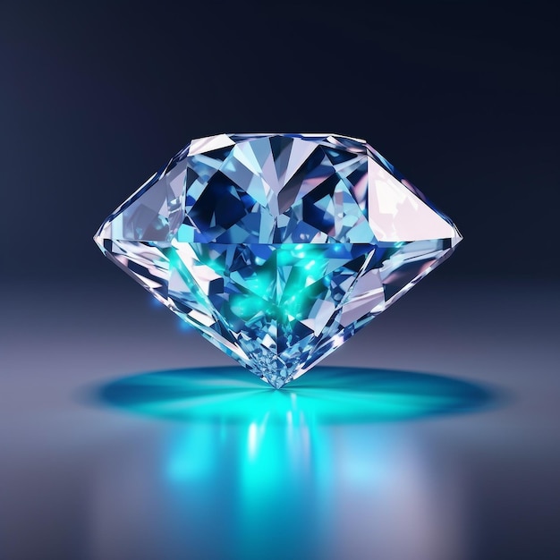 Un diamante raro con un relámpago azul