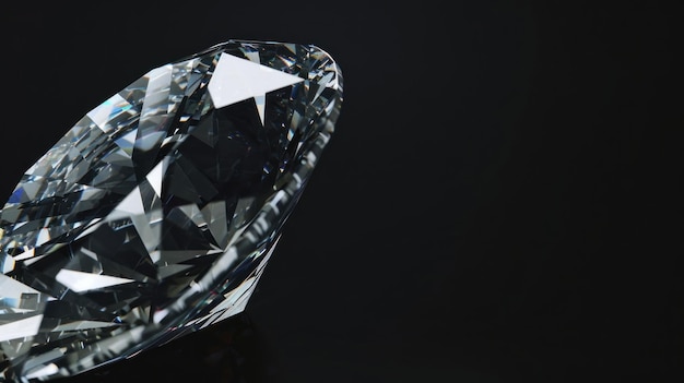 Un diamante reluciente sobre un fondo negro