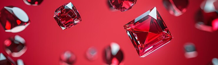 Foto un diamante rojo está entre las piedras preciosas