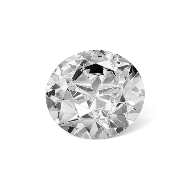 Diamante sobre fondo blanco con render 3d de alta calidad