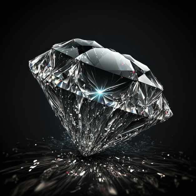 Diamante sobre fondo oscuro imagen AI generativa transparente