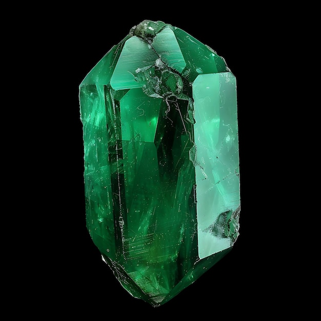 Foto un diamante verde está en un fondo negro