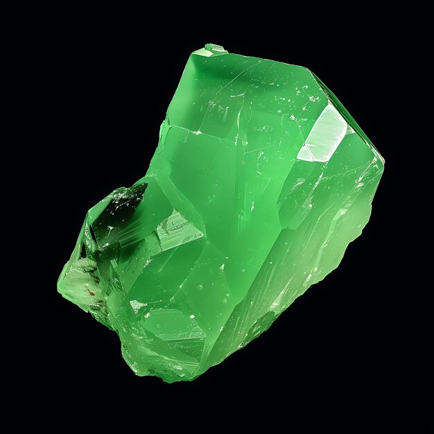 Foto un diamante verde está en un fondo negro