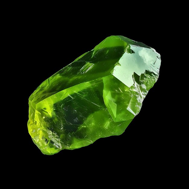 Foto un diamante verde se muestra sobre un fondo negro