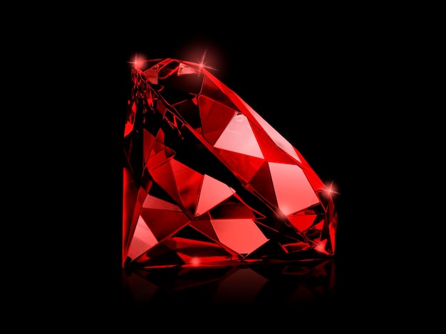 Diamante vermelho em fundo preto