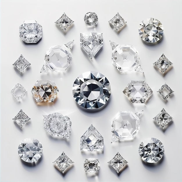 Diamantes brillantes y brillantes generados por IA