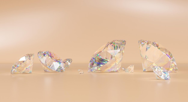 diamantes brillantes en un elegante fondo rosado