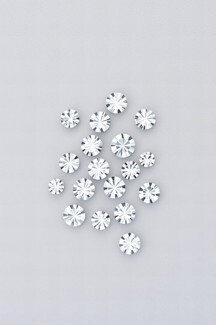 Diamantes de corte brillante con patrón artístico