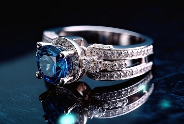 Diamantringe mit blauen Edelsteinen