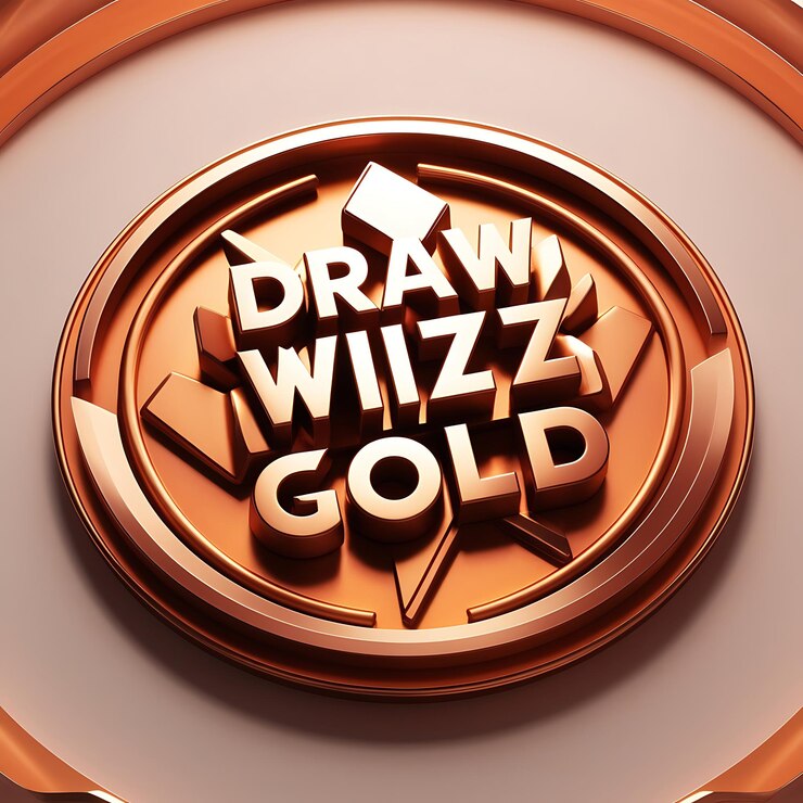 Foto dibuja el logotipo de wiz un emblema metálico 3d