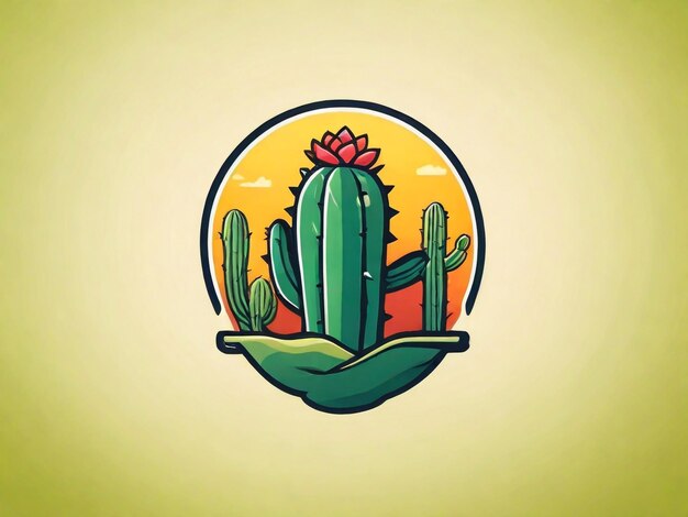 Foto un dibujado de un cactus y un caktus