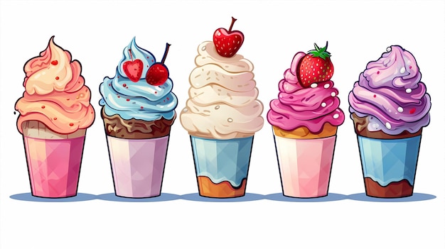 dibujado a mano dibujado delicioso helado ilustración