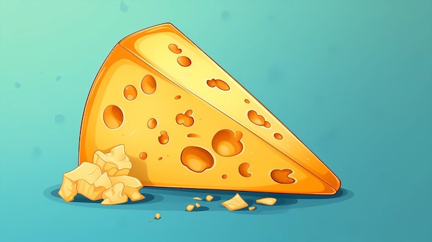 dibujado a mano dibujos animados delicioso queso ilustración