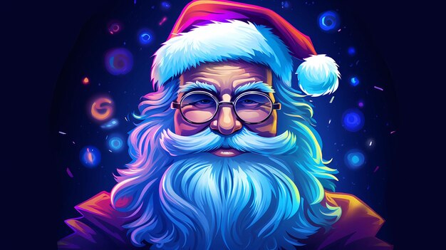 dibujado a mano dibujos animados vapor onda santa claus ilustración