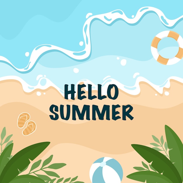 Dibujado a mano hola ilustración de verano