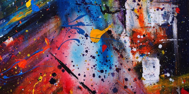 Foto dibujado a mano pintura colorida arte abstracto panorama fondo colores textura