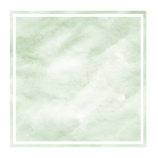 Dibujado a mano verde oscuro marco rectangular acuarela