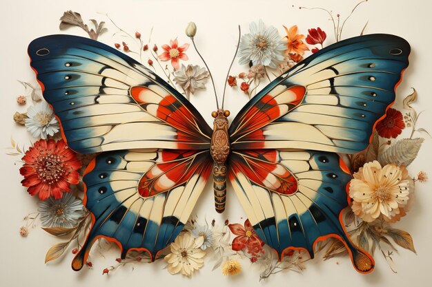 Dibujando una hermosa pintura de mariposas que agrega alegría.