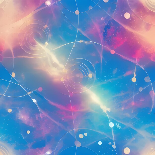 Foto dibujar espacio galáctico abstracto fondo nebulosa luz cielo diseño de patrón de elementos aleatorios