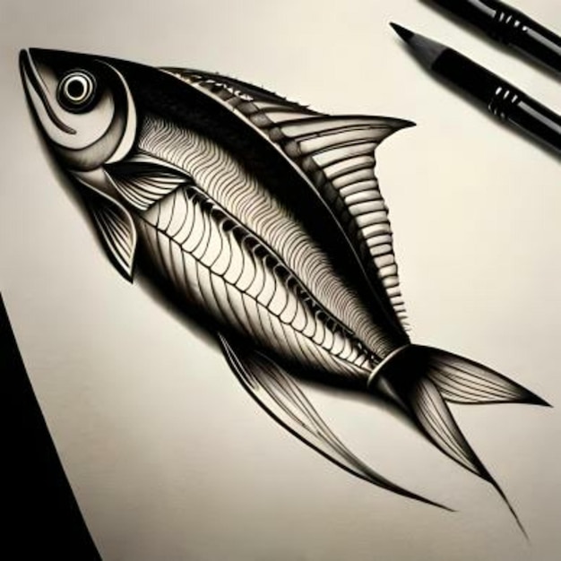 dibujar línea peces generar ia