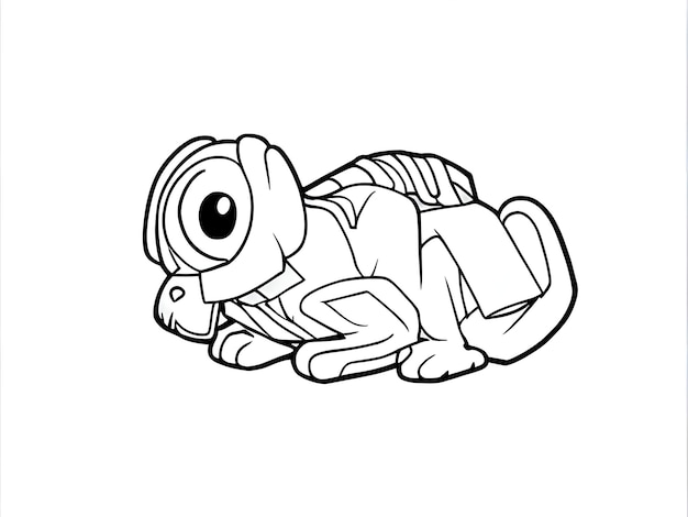 dibujar a mano un personaje de dibujos animados para colorear