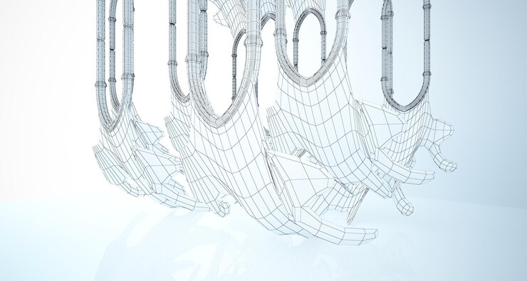 Foto dibujo abstracto interior gótico blanco ilustración 3d