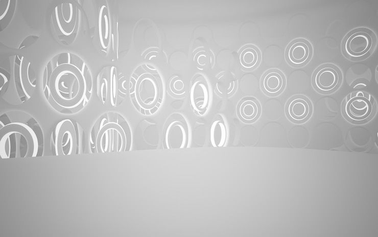 Foto dibujo abstracto interior paramétrico blanco. dibujo de polígono negro. ilustración y renderizado 3d.