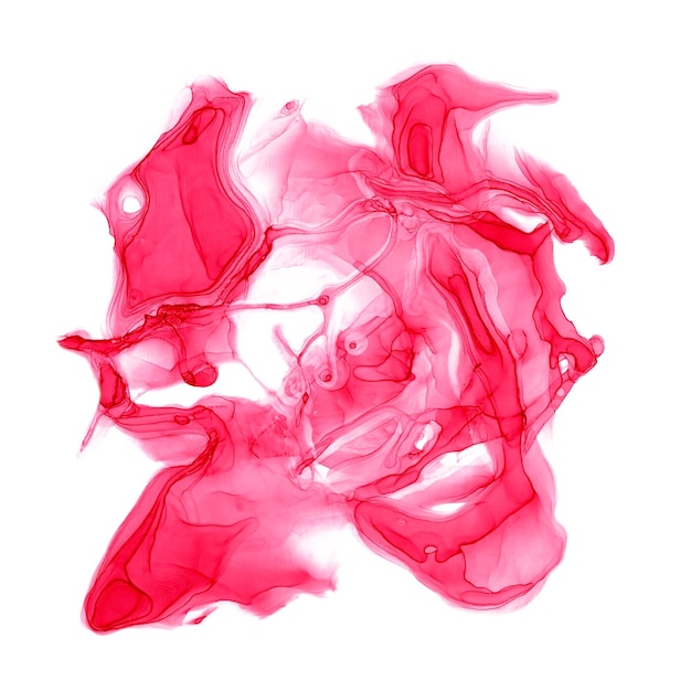 Dibujo de acuarela de forma abstracta Fondo blanco diferentes tonos de rojo con áreas más brillantes y más oscuras