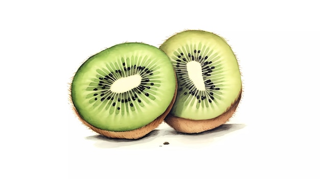 Un dibujo de acuarela de un kiwi