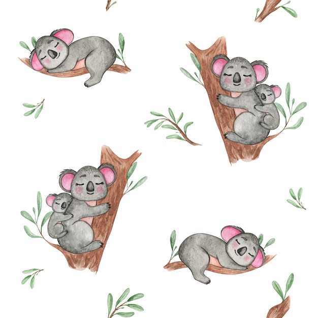 Dibujo de acuarela de Koala