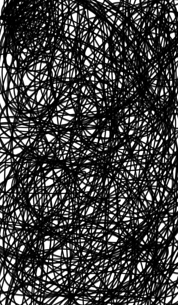 Foto un dibujo de alambre negro con una línea dibujada por un dibujo de línea.