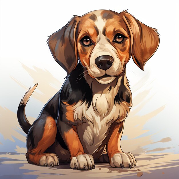 Foto el dibujo animado de beagle dog