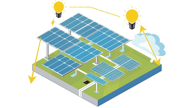 un dibujo animado de un centro de energía solar
