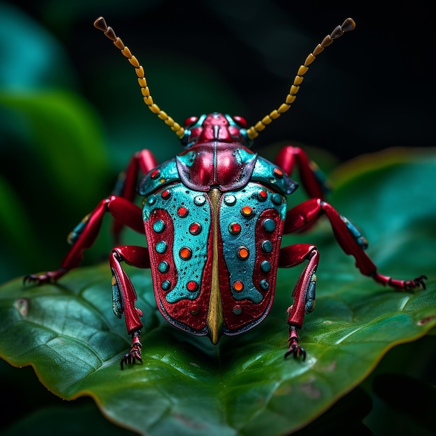 Un dibujo animado de un escarabajo hormiga roja