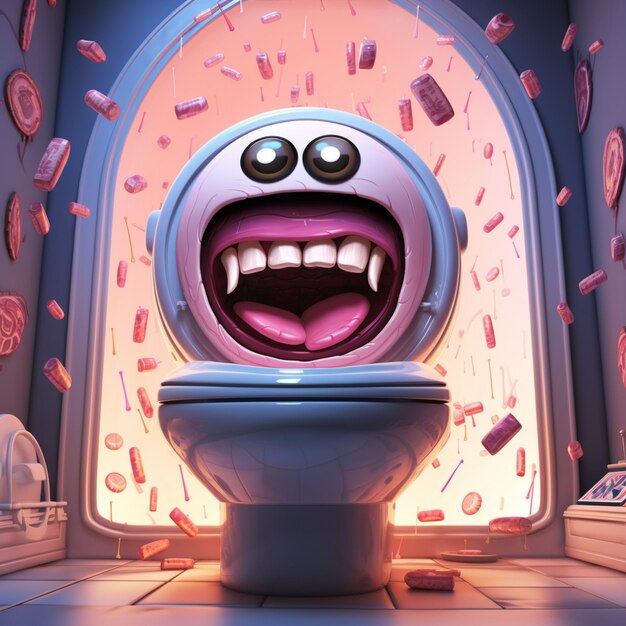 Foto el dibujo animado kawaii toliet