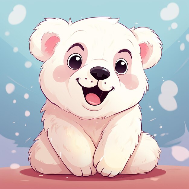 Foto un dibujo animado de oso polar en 3d