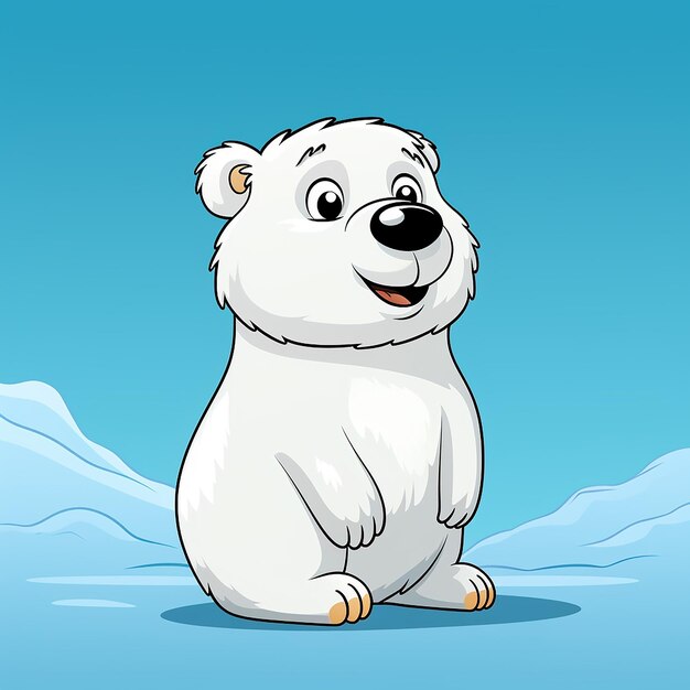 Foto un dibujo animado de oso polar en 3d