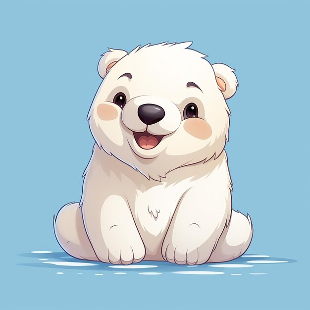 Foto un dibujo animado de oso polar en 3d