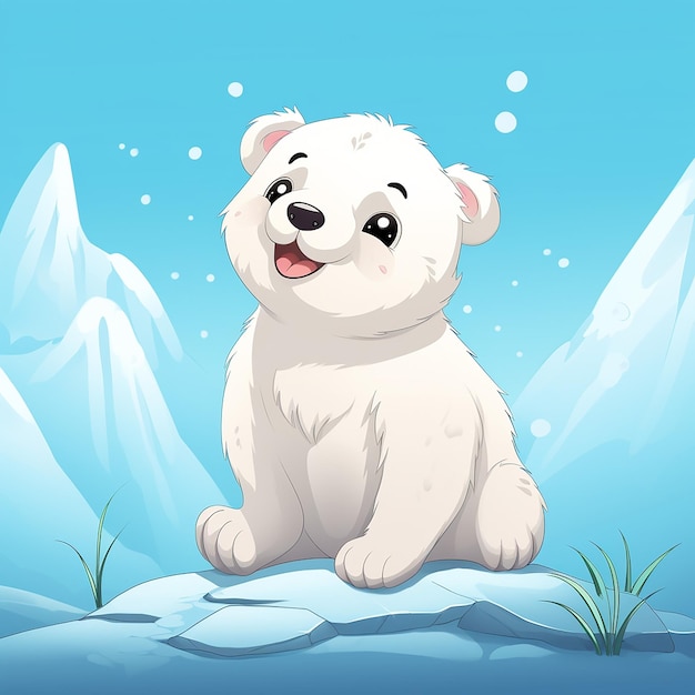 Foto un dibujo animado de oso polar en 3d