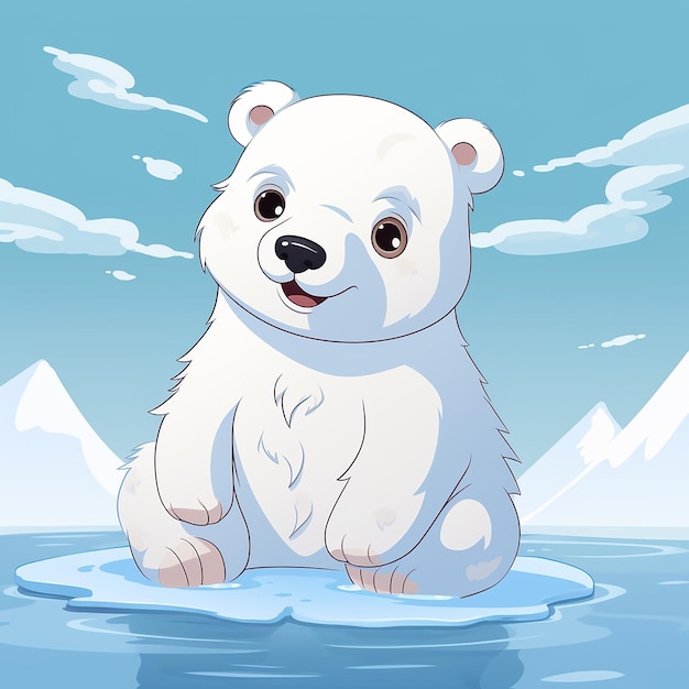 Foto un dibujo animado de oso polar en 3d